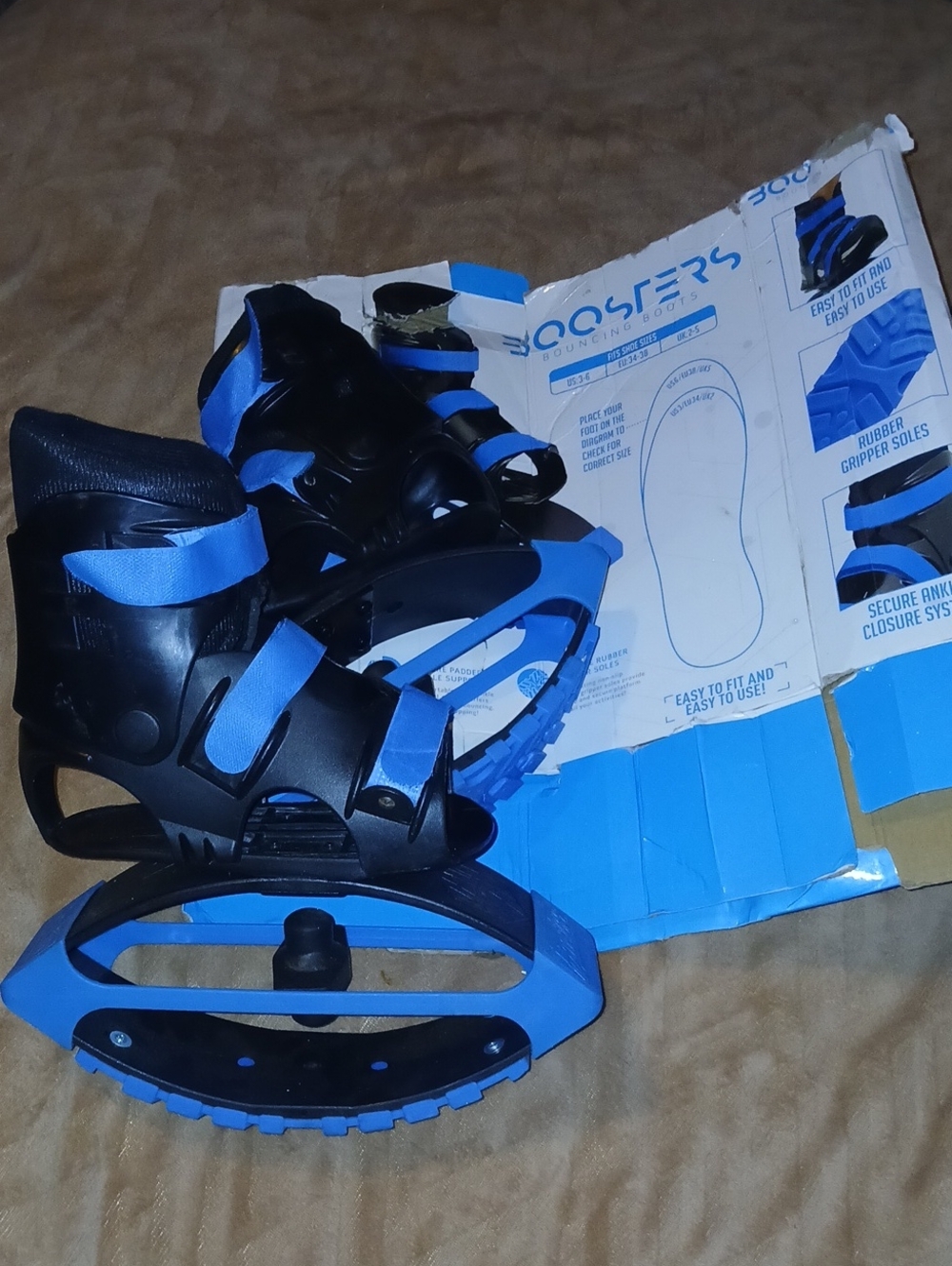 Unisex Boosters Bouncing Boots Blue Rebound Jump Shoes Fits Shoes     Sz: 3-6